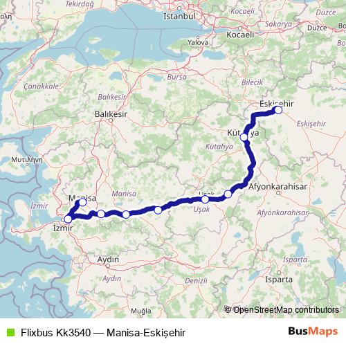 Flixbus Kk3540 bus Line Map