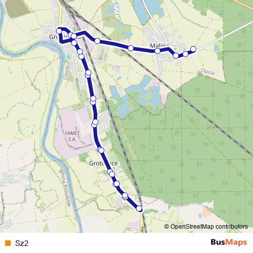 Sz2 bus Line Map