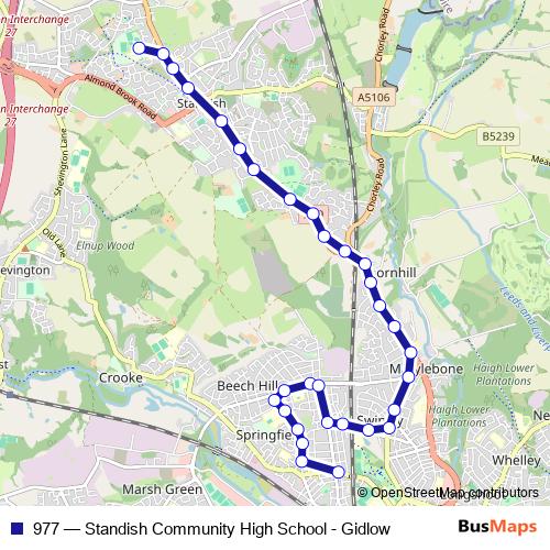 977 bus Line Map