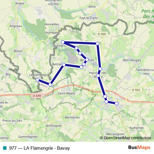 977 bus Line Map