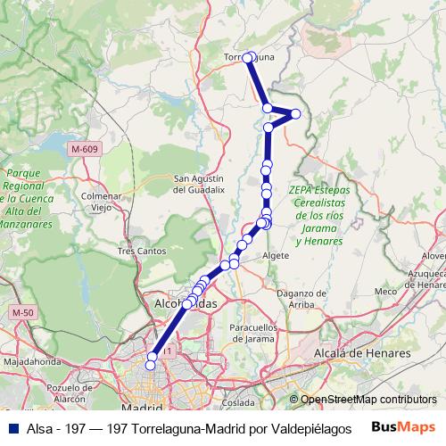 Alsa - 197 bus Line Map