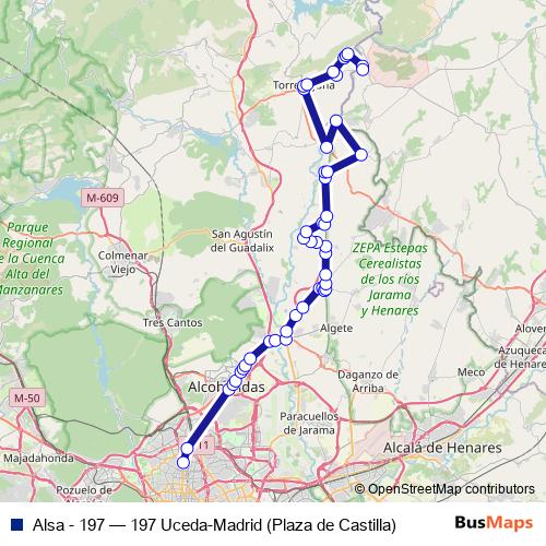 Alsa - 197 bus Line Map