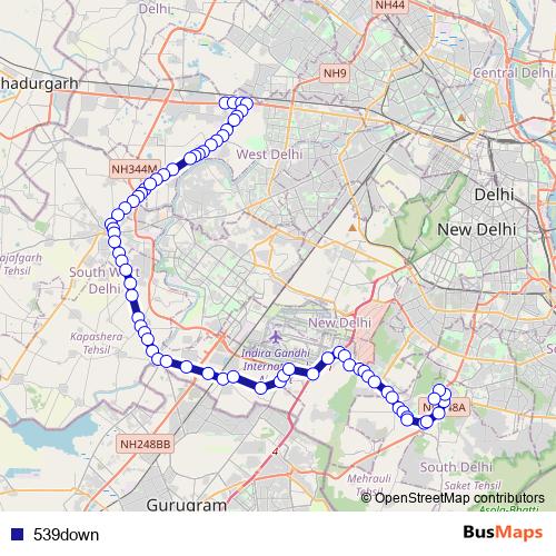 539down bus Line Map
