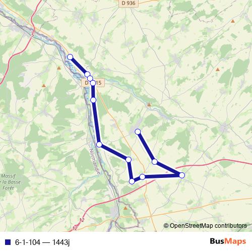 6-1-104 bus Line Map