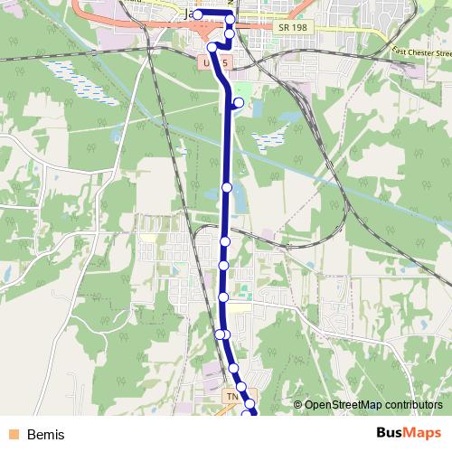 Bemis bus Line Map