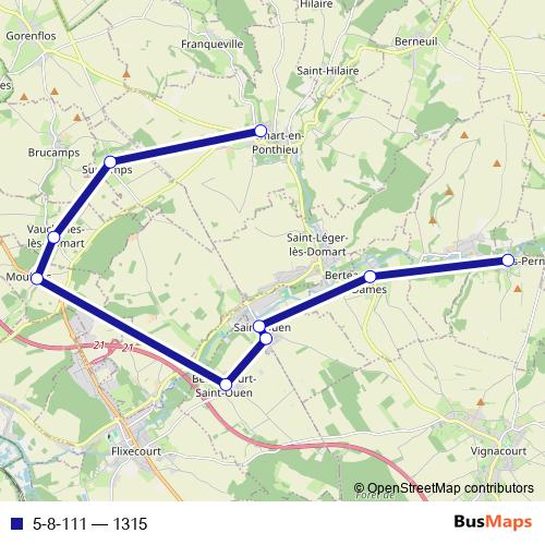 5-8-111 bus Line Map