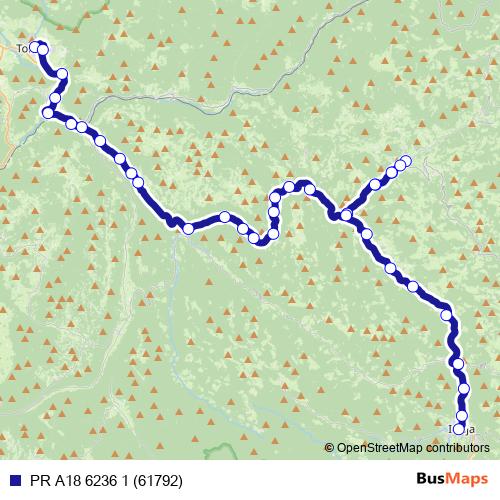 PR A18 6236 1 (61792) bus Line Map