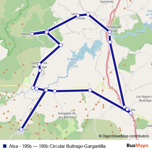 Alsa - 195b bus Line Map