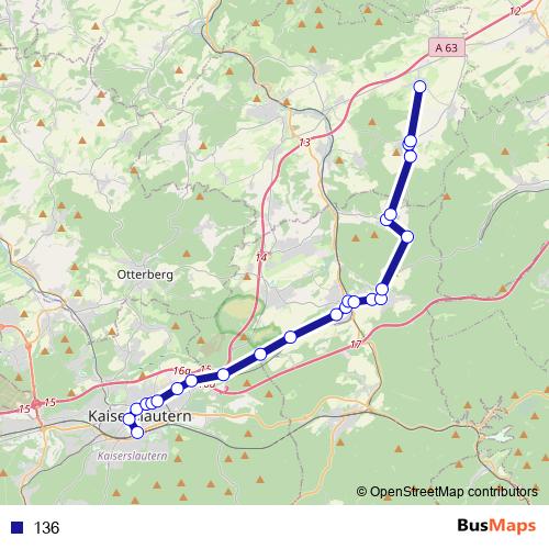 136 bus Line Map