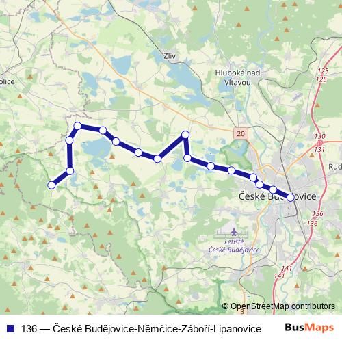 136 bus Line Map