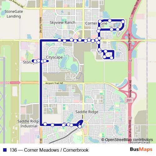 136 bus Line Map