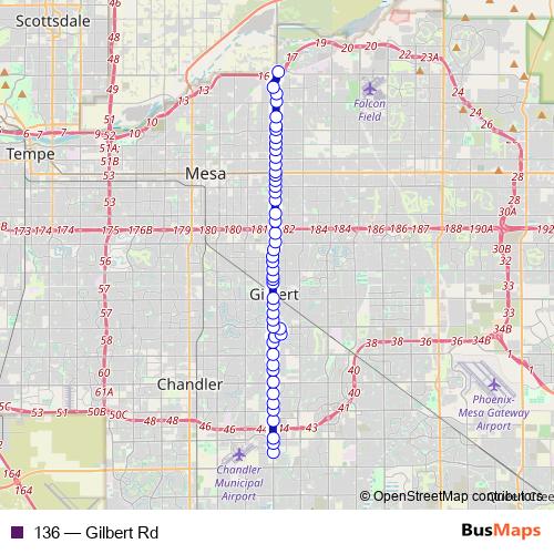 136 bus Line Map