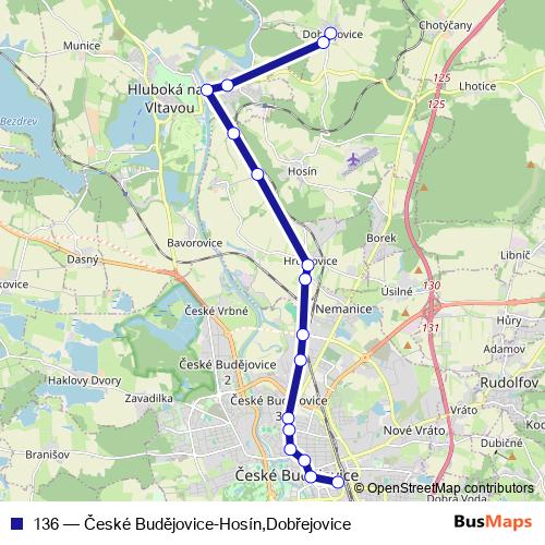 136 bus Line Map