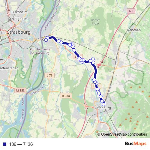 136 bus Line Map