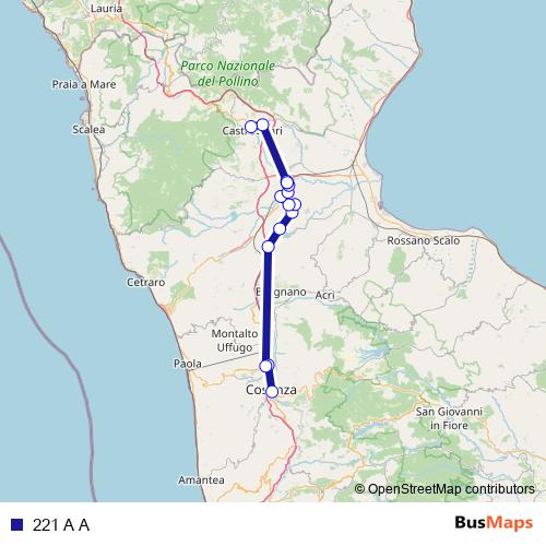 221 A A bus Line Map