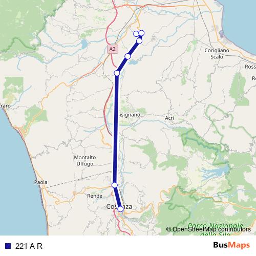 221 A R bus Line Map