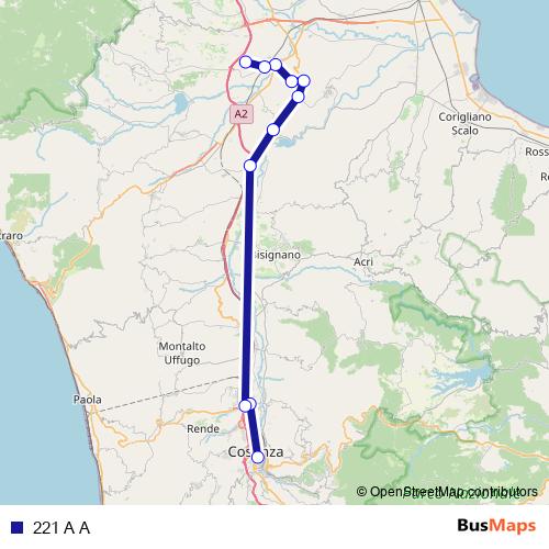 221 A A bus Line Map