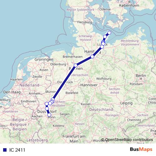 IC 2411 rail Line Map