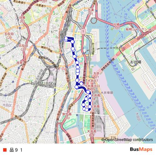 品９１ bus Line Map