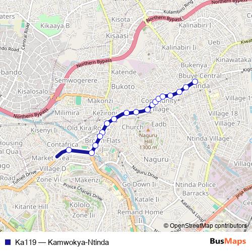 Ka119 bus Line Map