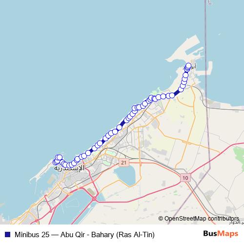 Minibus 25 bus Line Map