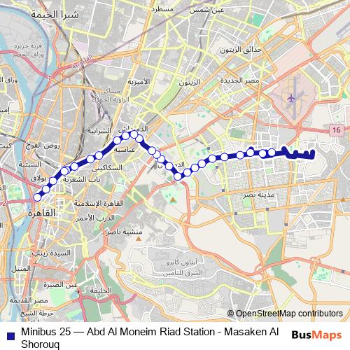 Minibus 25 bus Line Map