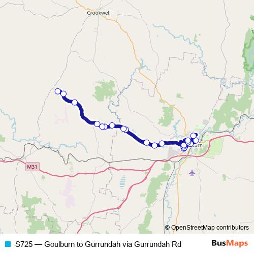 S725 bus Line Map