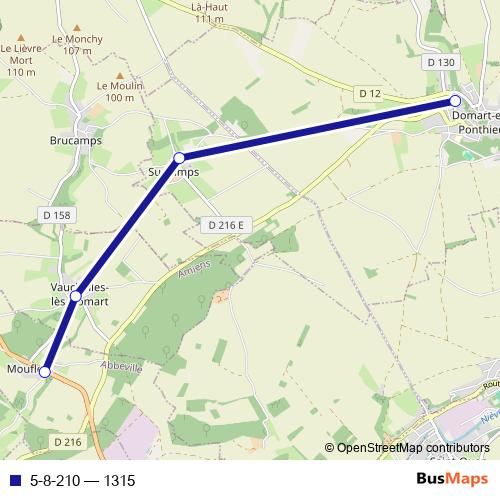 5-8-210 bus Line Map