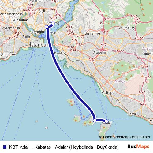 KBT-Ada ferry Line Map