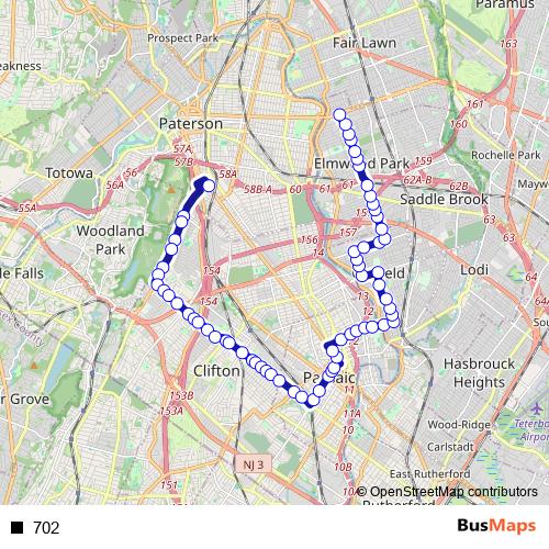 702 bus Line Map