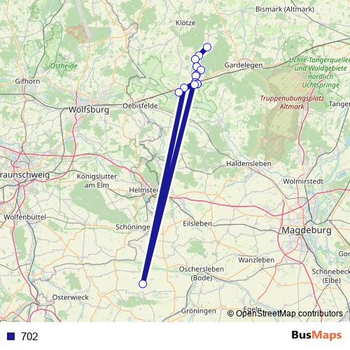 702 bus Line Map