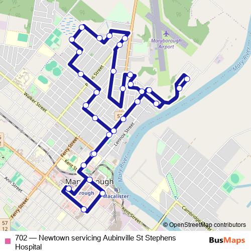 702 bus Line Map