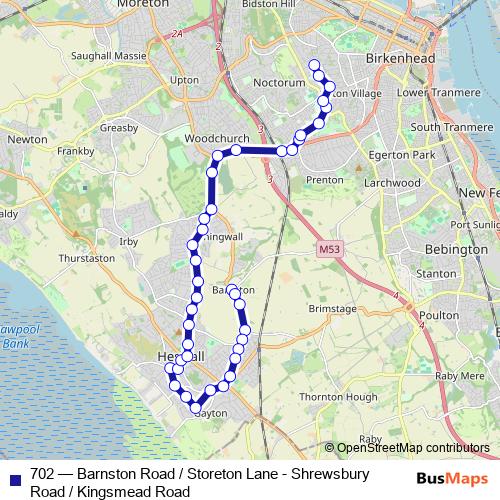702 bus Line Map