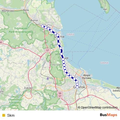 Skm rail Line Map
