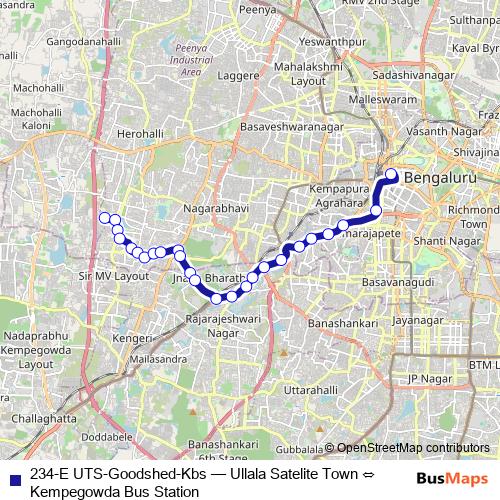 234-E UTS-Goodshed-Kbs bus Line Map