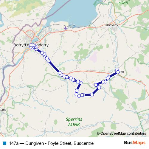 147a bus Line Map