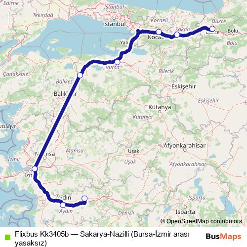 Flixbus Kk3405b bus Line Map