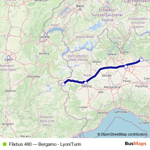 Flixbus 480 bus Line Map