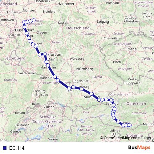 EC 114 rail Line Map
