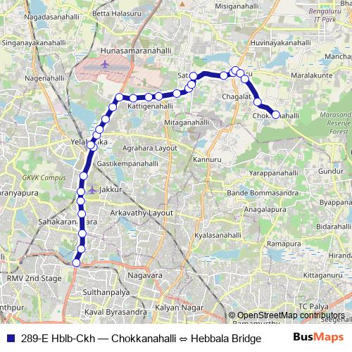 289-E Hblb-Ckh bus Line Map