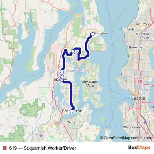 619 bus Line Map