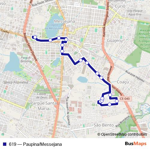 619 bus Line Map