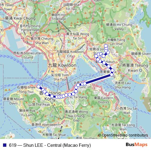 619 bus Line Map