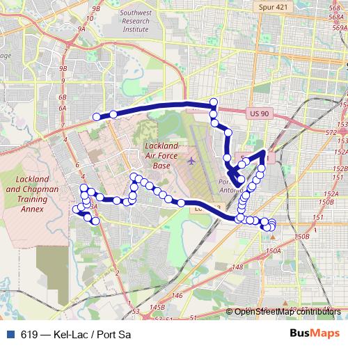 619 bus Line Map