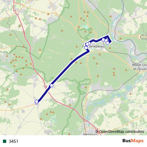 3451 bus Line Map