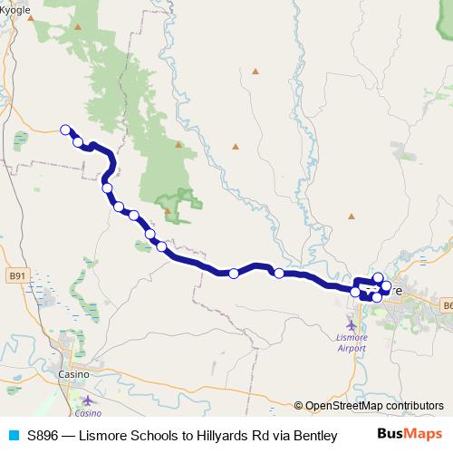 S896 bus Line Map