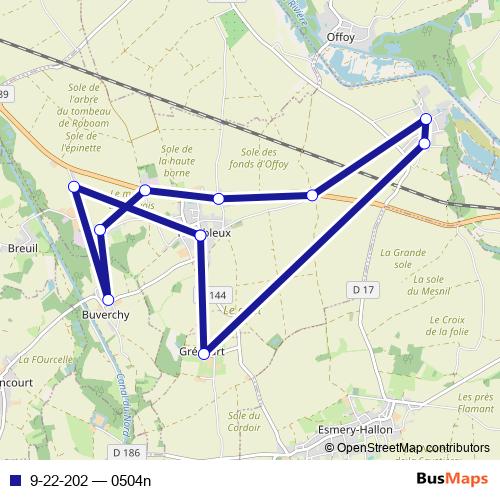 9-22-202 bus Line Map