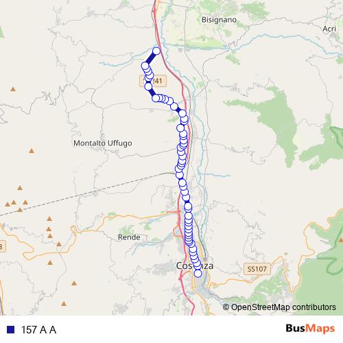 157 A A bus Line Map