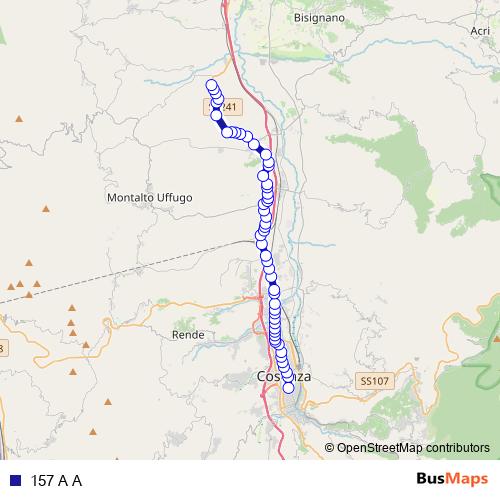 157 A A bus Line Map