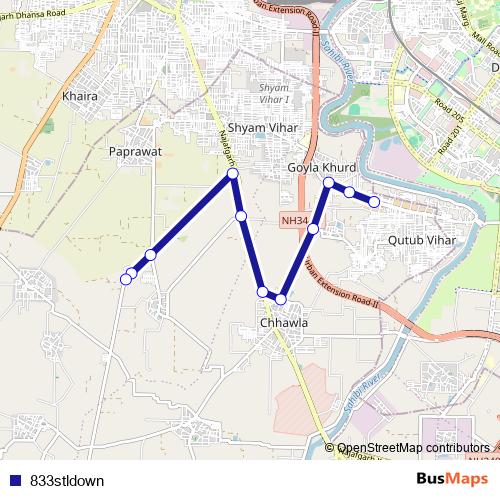833stldown bus Line Map